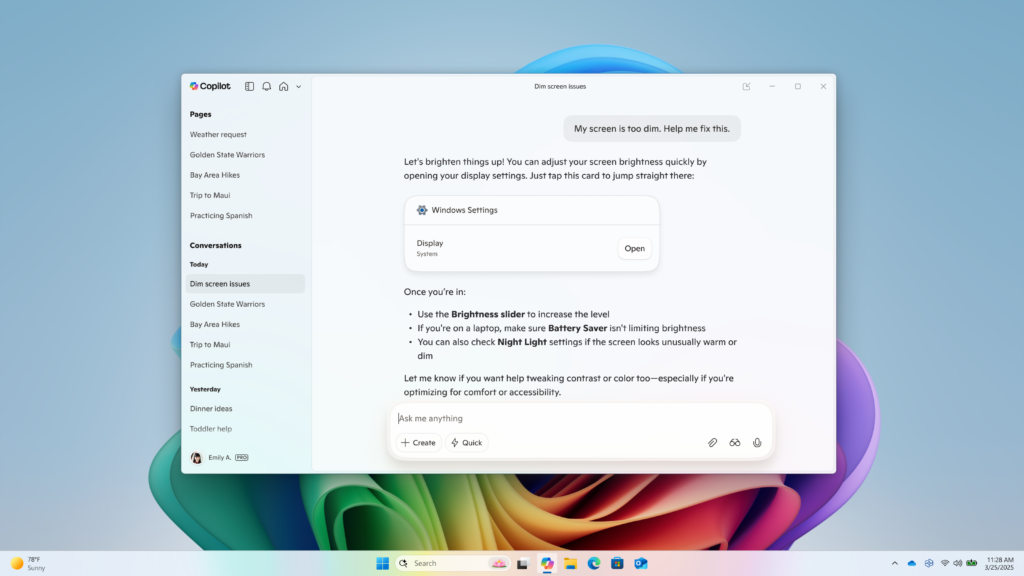 Windows Copilot становится умнее: управляйте настройками компьютера голосом!