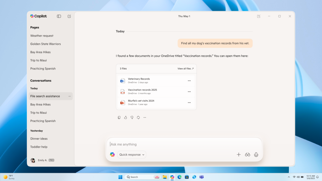 Copilot в Windows становится еще умнее: новые возможности для работы с файлами и документами