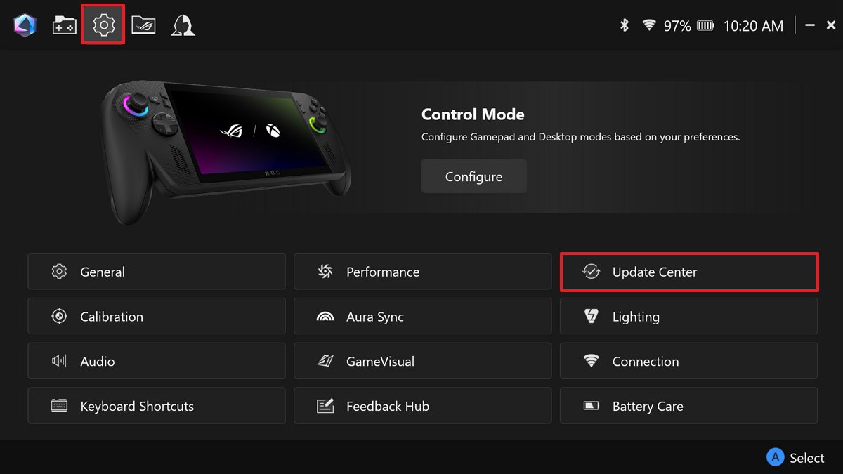 Armoury Crate software update