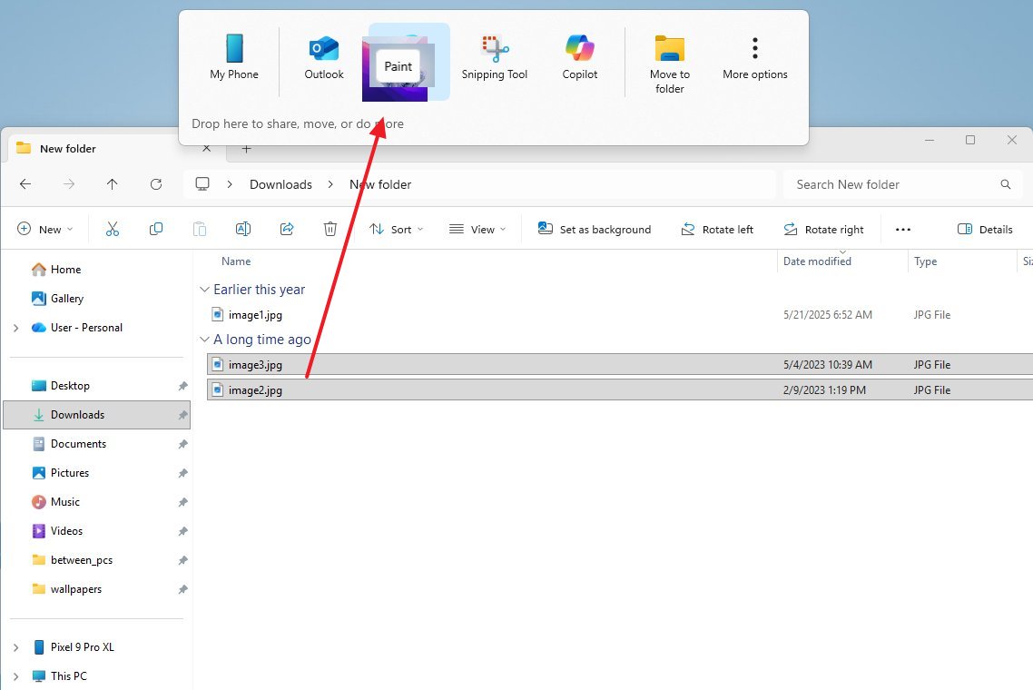 Drag Tray multiple files