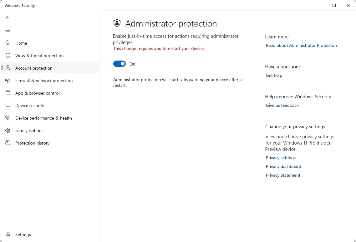 Administrator Protection