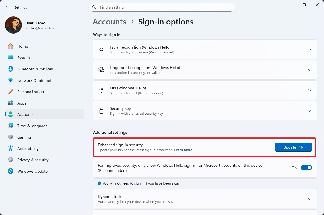 Windows Hello Enhanced Sign-in Security (ESS)