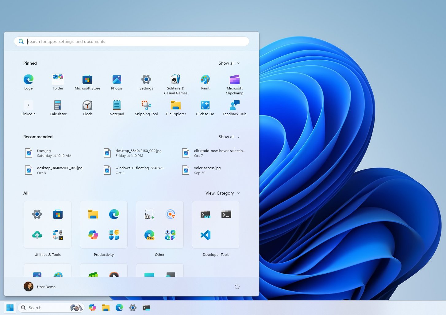 Windows 11 new Start menu