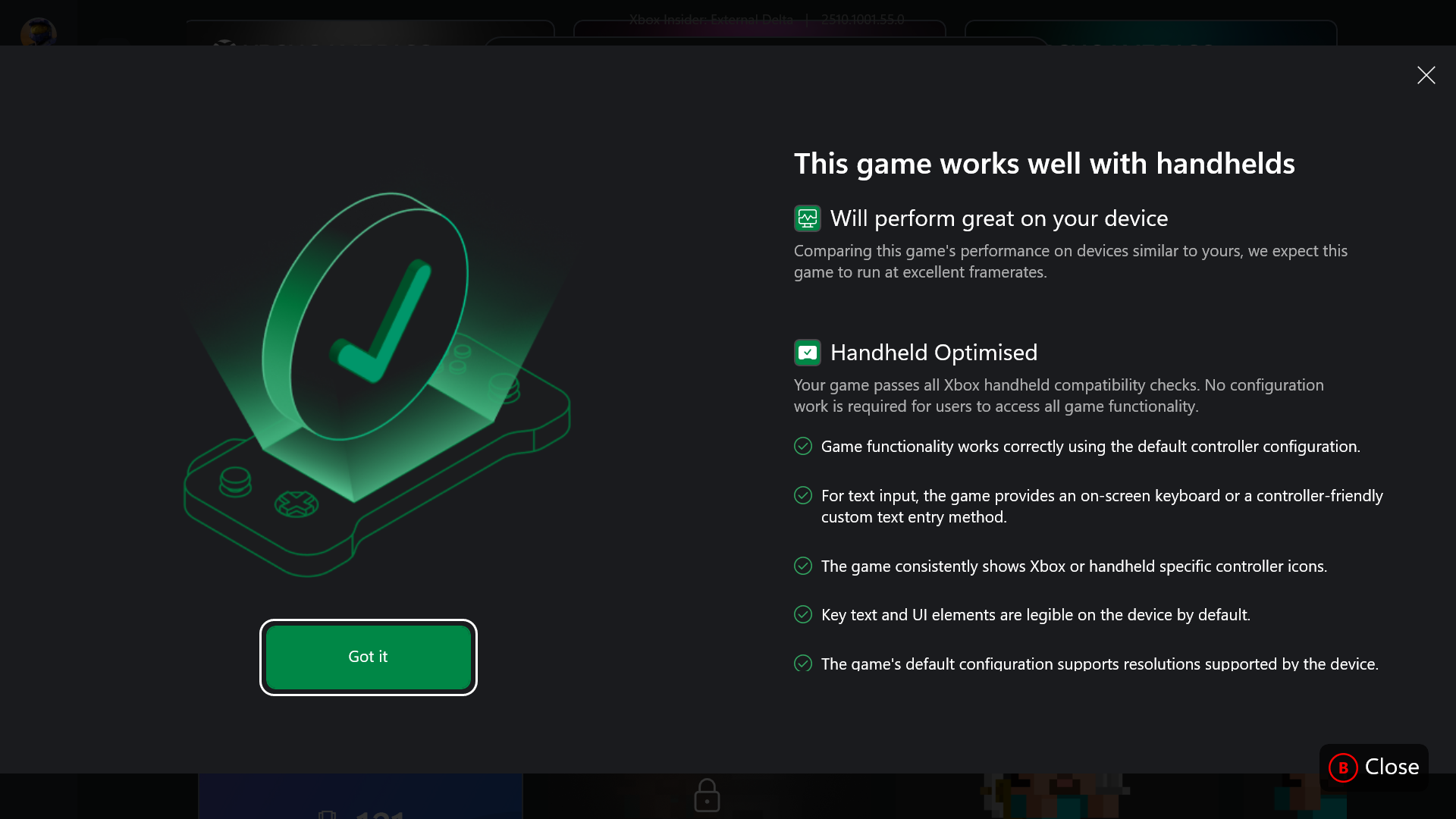 Xbox App compatibility indicators