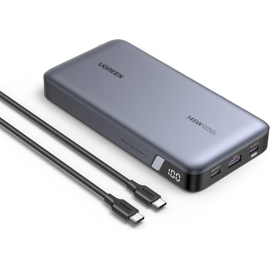 UGREEN 145W Power Bank with USB-C cable.