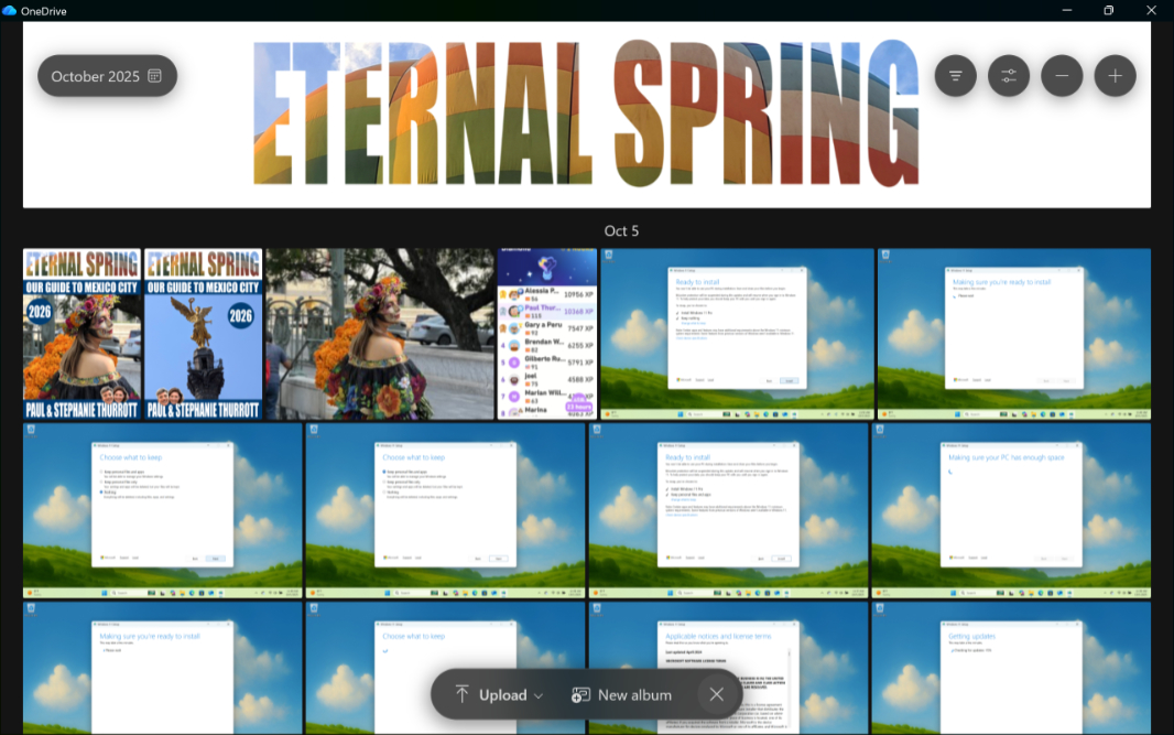 Вид "Галерея" в новом приложении OneDrive
