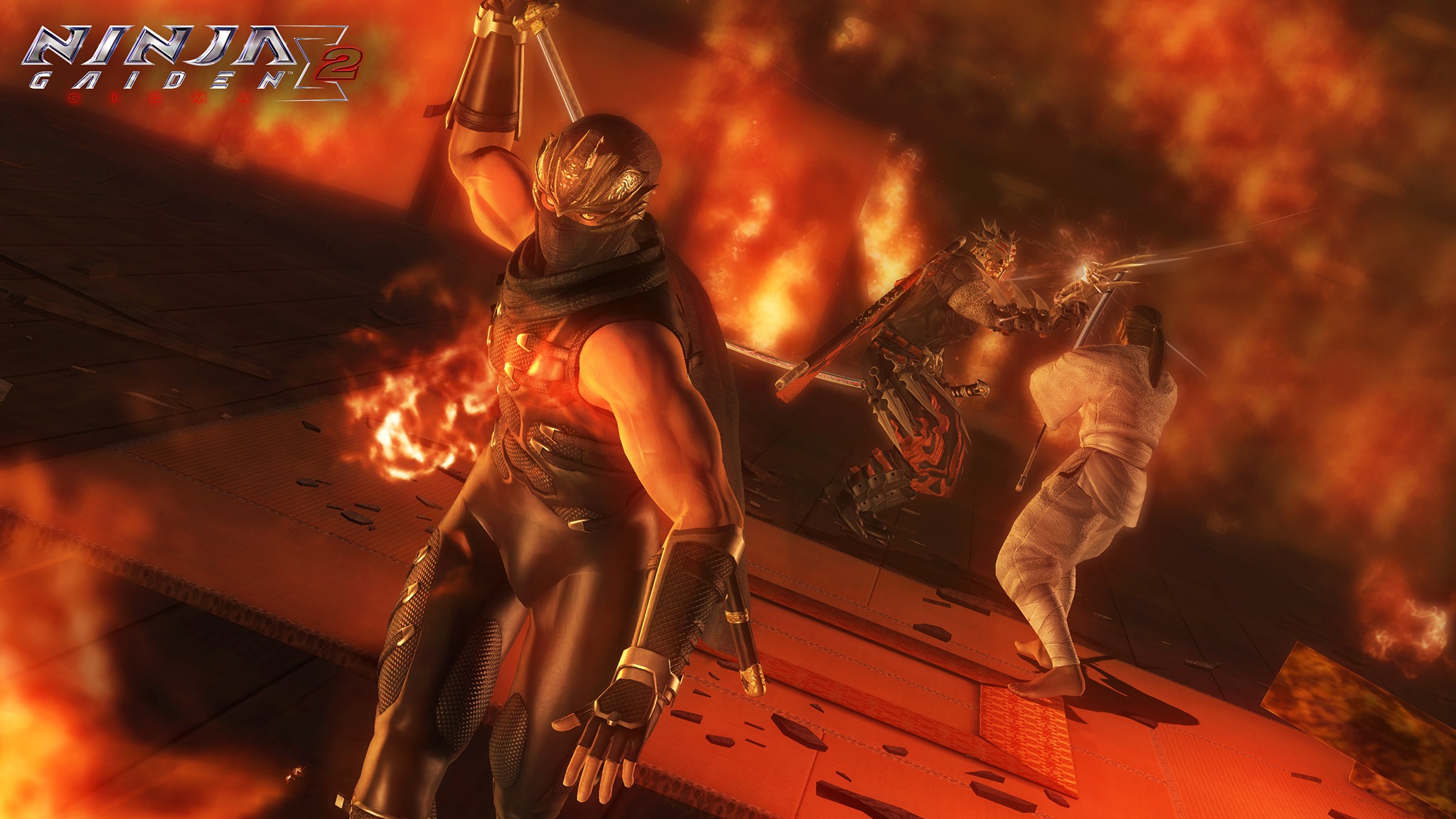 Ryu Hayabusa, пробирающийся через бойню в Ninja Gaiden: Master Collection