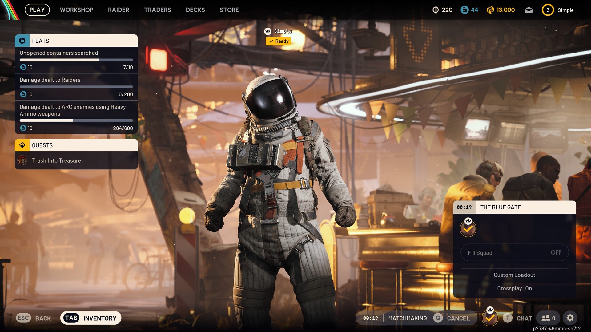 Скриншот ARC Raiders с игроком в косметическом снаряжении.