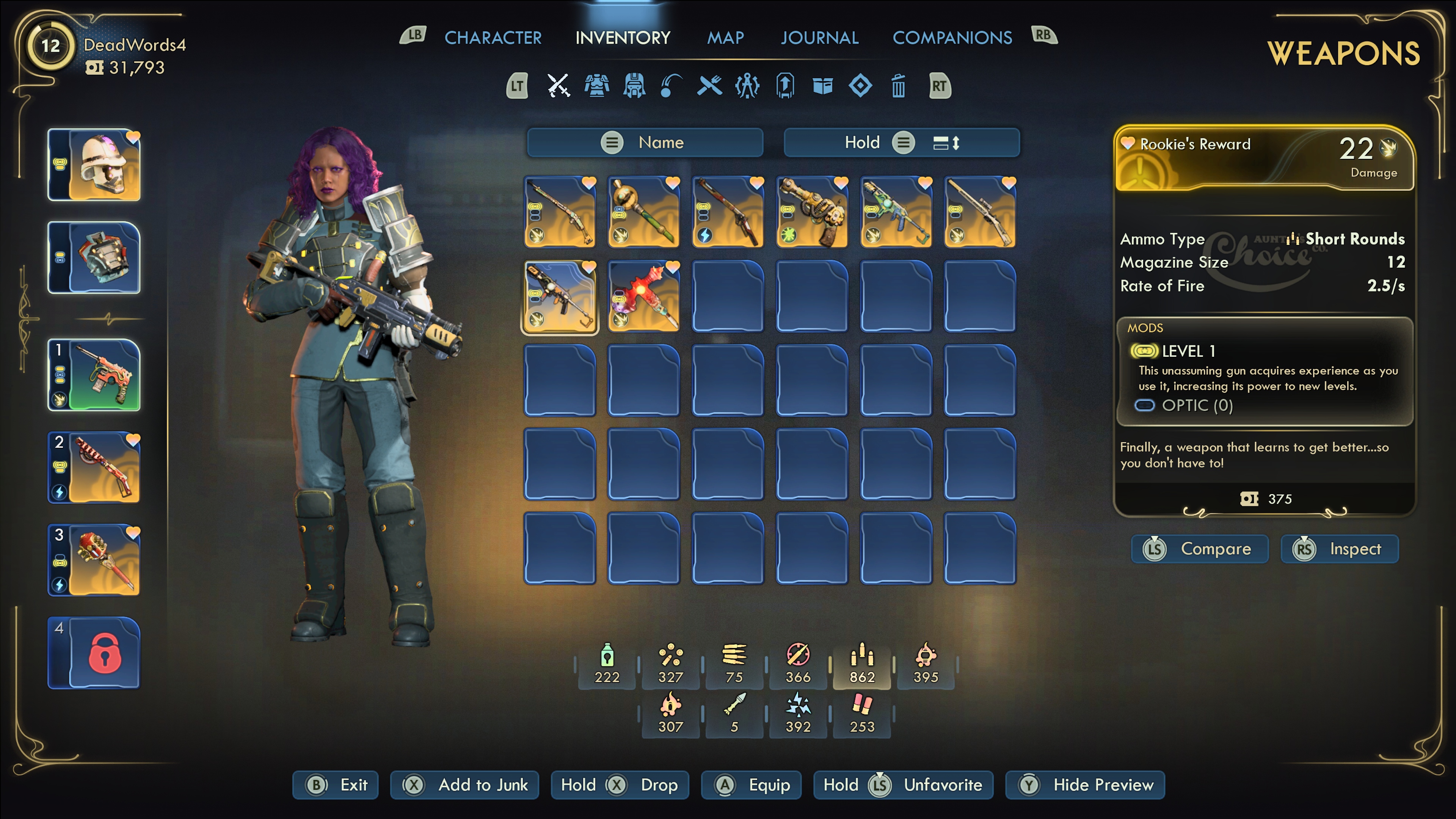 Screenshot of The Outer Worlds 2 on Xbox Series X.