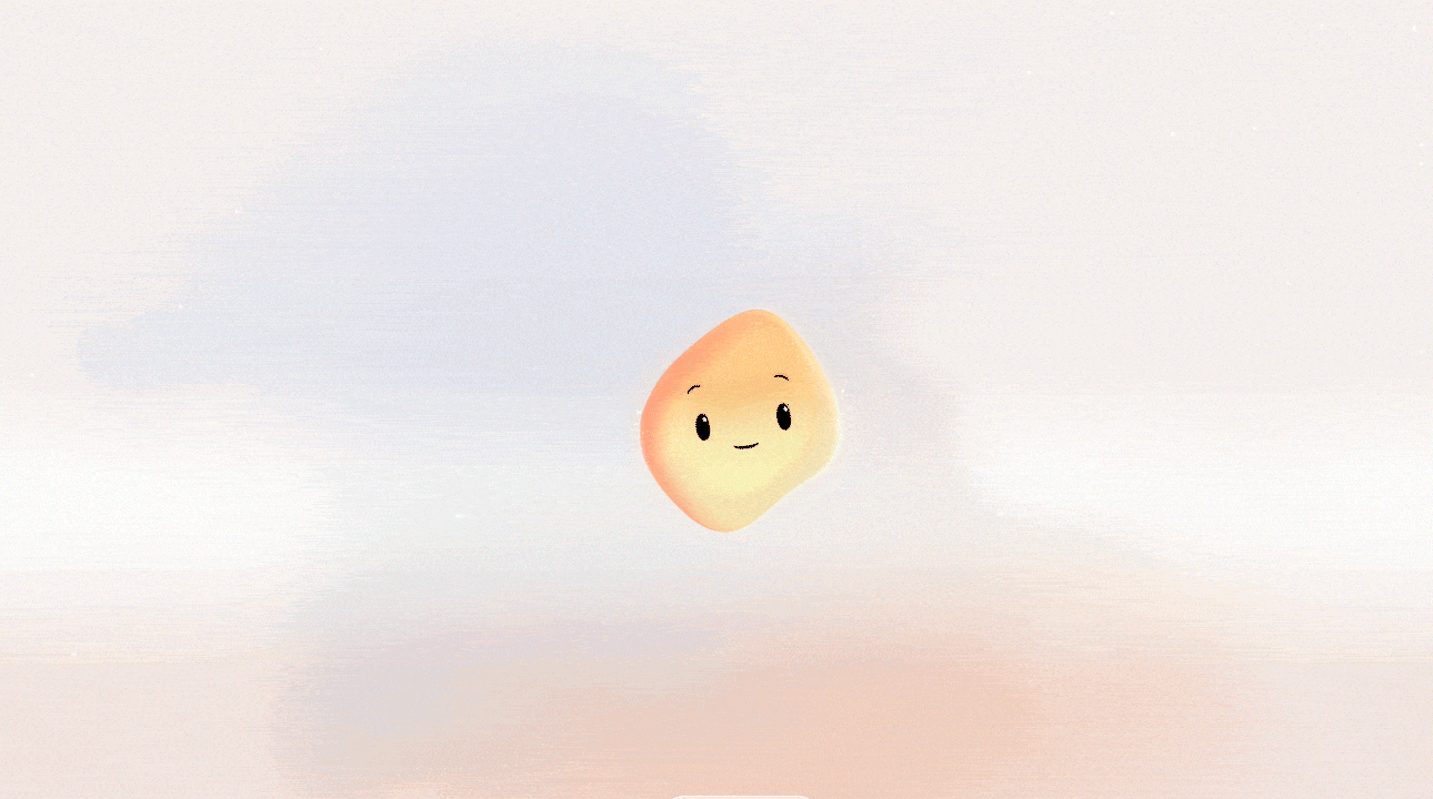 The mico avatar moving around changing into different shapes.