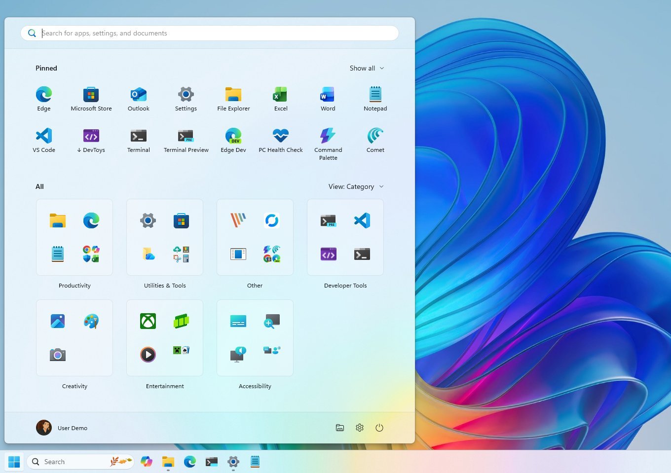 Start menu without recommendations