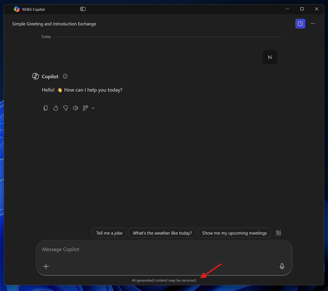 Изображение к статье: Microsoft 365 Copilot отключает предупреждение «ИИ может ошибаться» по умолчанию - Microsoft-365 на MSReview.net
