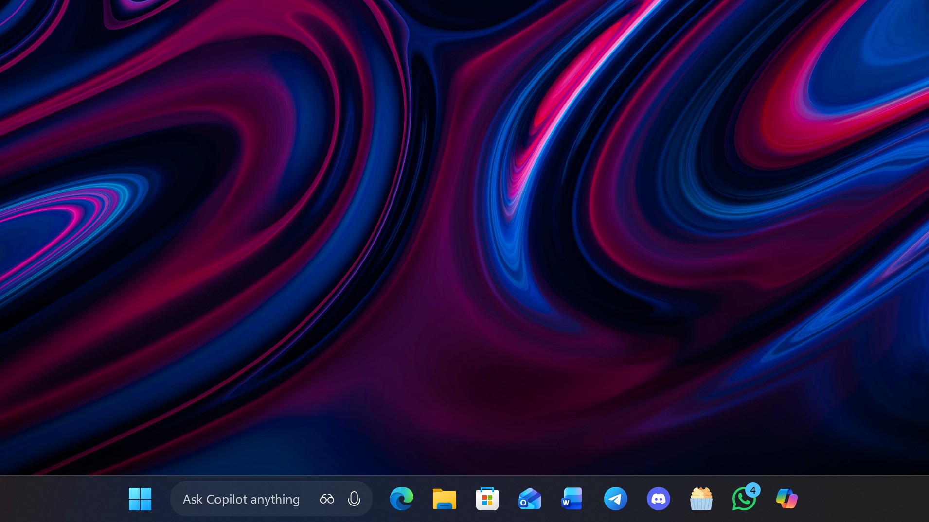 Ask Copilot text box on the Taskbar