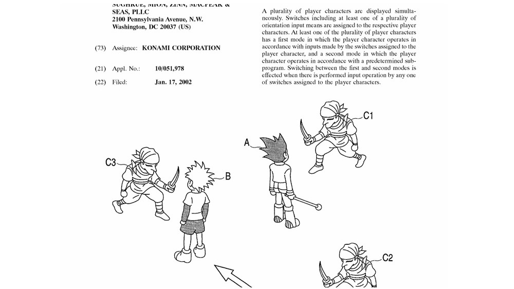 Часть заявки на патент Konami от 2002 года