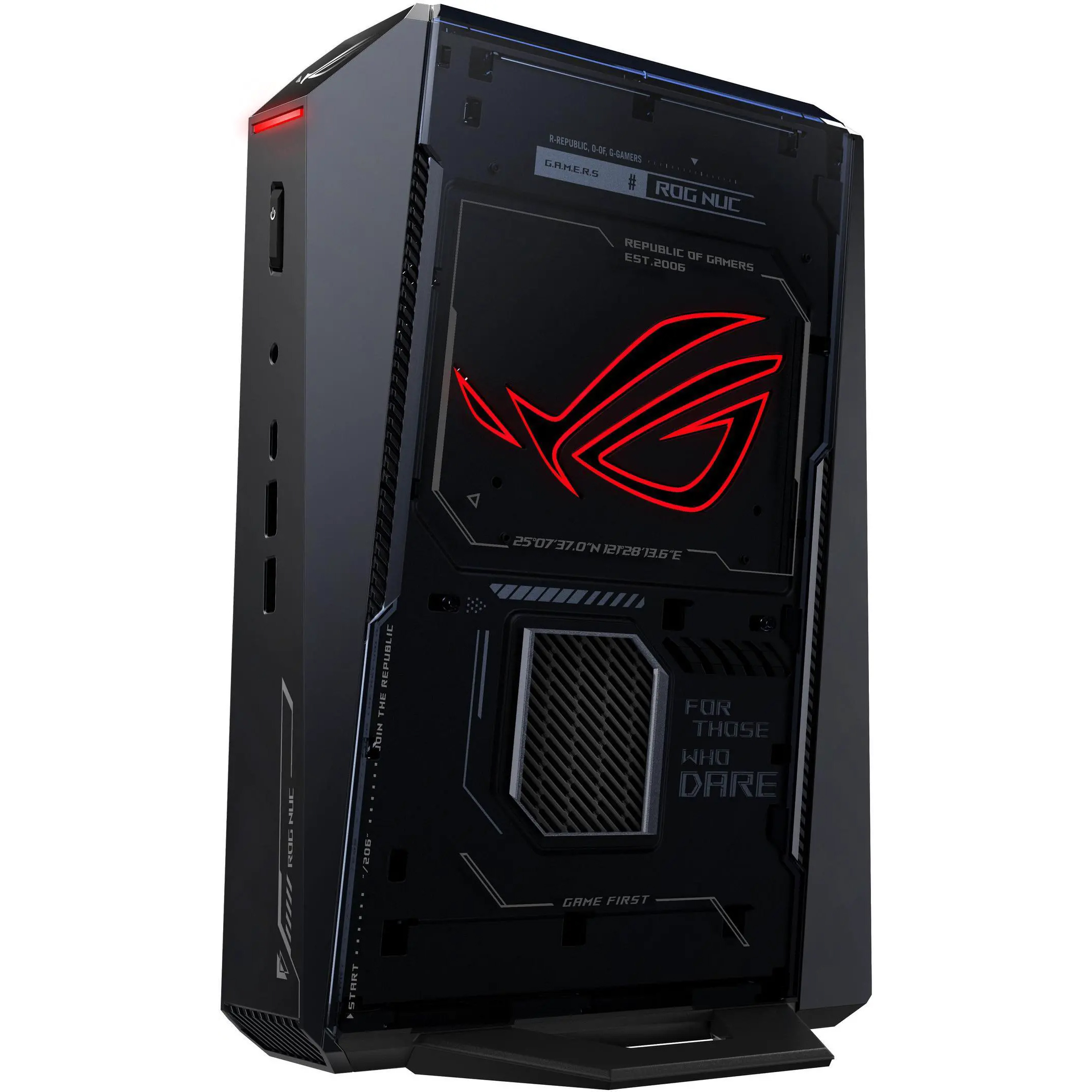 ASUS ROG (2025) Gaming Mini PC on a white background.