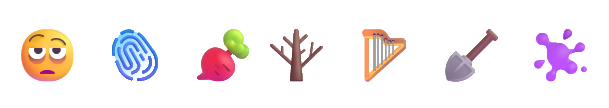 Новые эмодзи Emoji 16.0: Лицо с мешками под глазами, Отпечаток пальца, Корнеплод, Дерево без листьев, Арфа, Лопата и Брызги