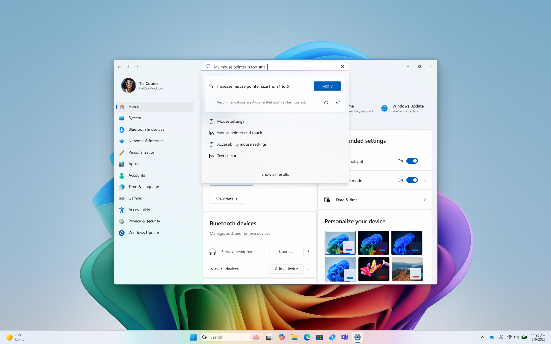 Изображение к статье: 🔥 Новый билд Windows 11 для бета-тестеров: ИИ в настройках и другие фишки! - Windows 11 на MSReview.net