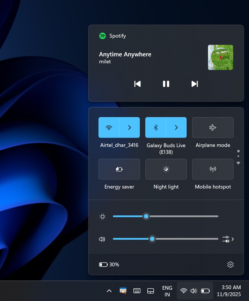 Windows 11: Батарея на таскбаре теперь показывает не только цвет, но и точный процент!