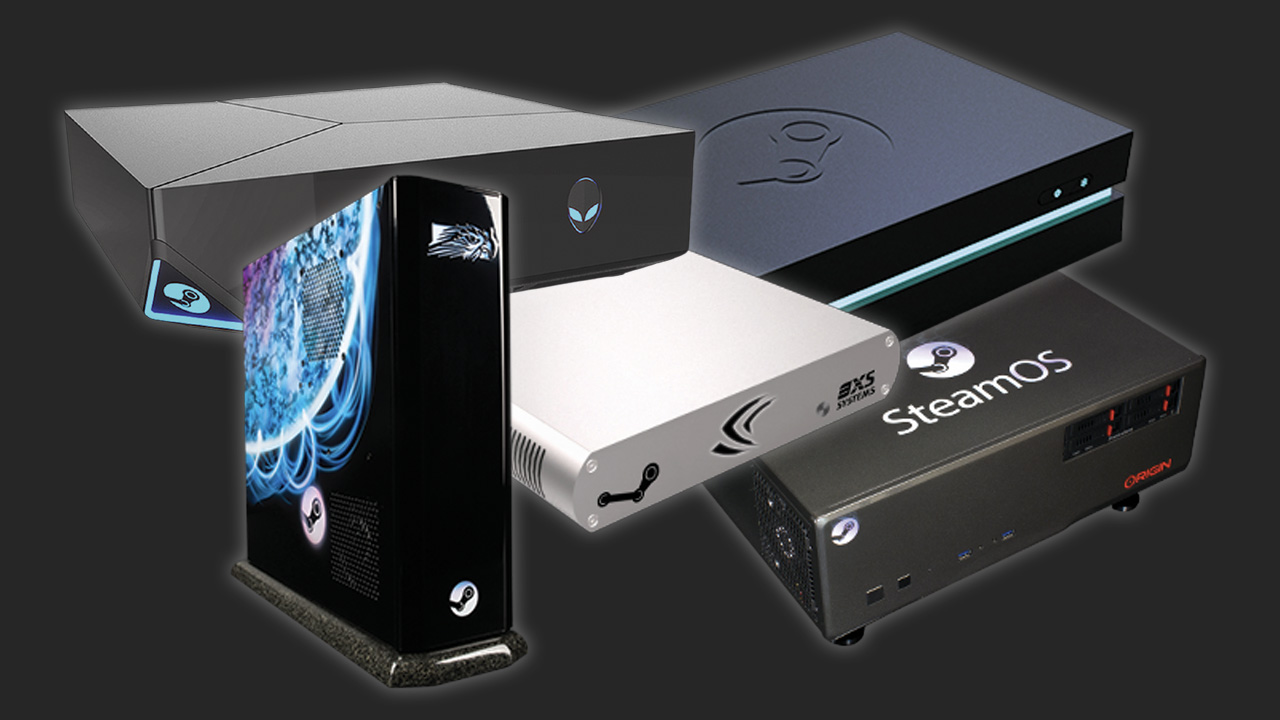 Steam Machine PC renders from various OEMs, as presented by Valve in a CES 2014 brochure