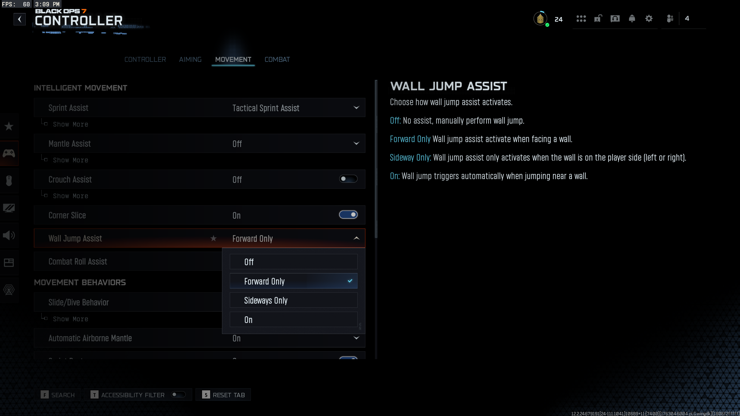 The Wall Jump Assist settings in Black Ops 7