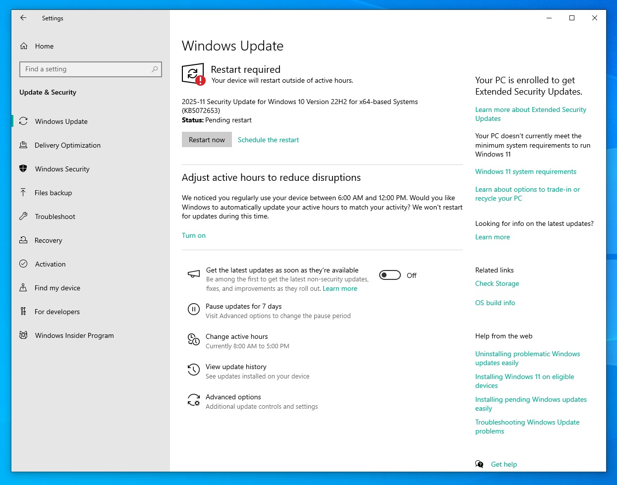 Изображение к статье: Microsoft экстренно чинит Windows 10: грядет обязательное обновление KB5072653 - Windows 10 на MSReview.net