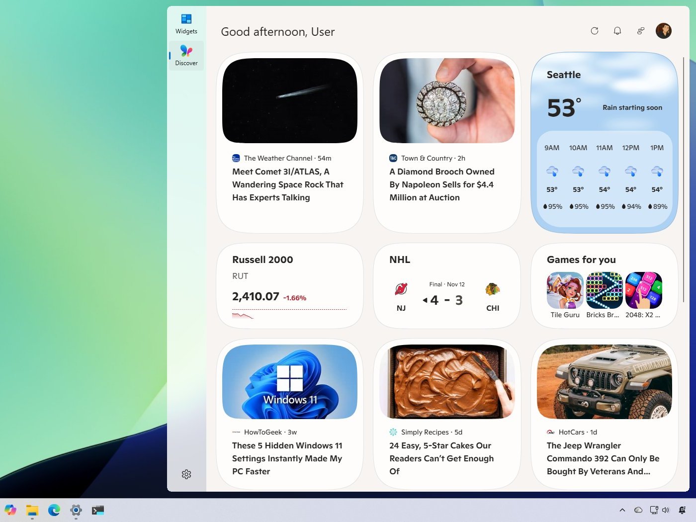 Widgets board new design