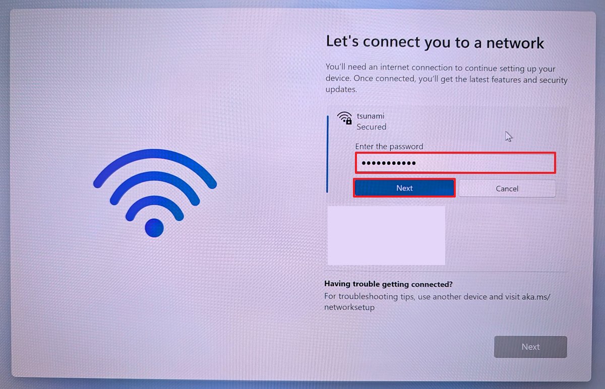 Copilot+ PC OOBE connect to Wi-Fi