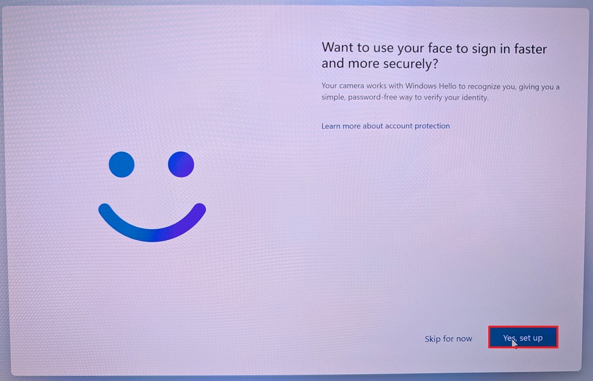 Copilot+ PC OOBE set up Windows Hello