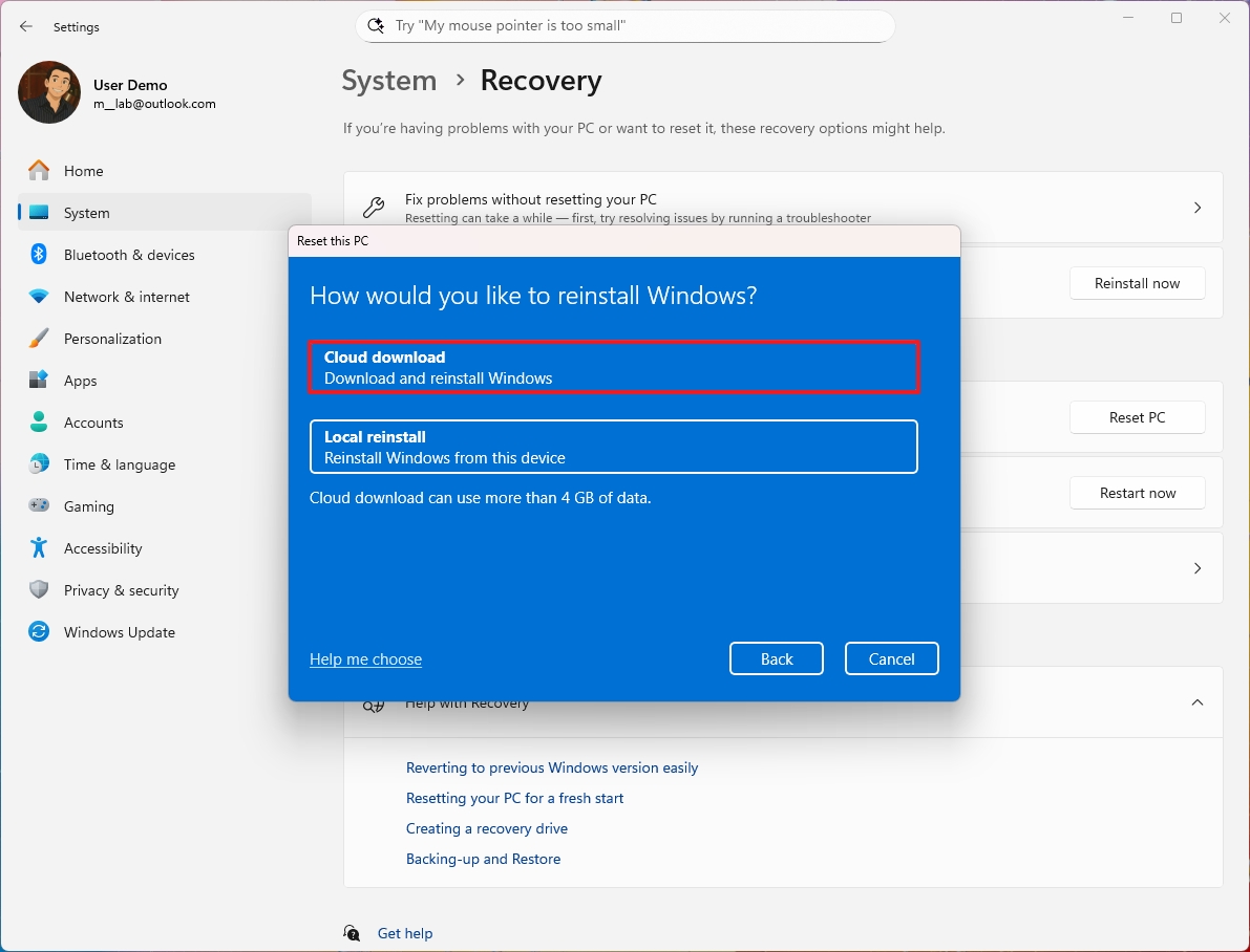 Copilot+ PC cloud download option