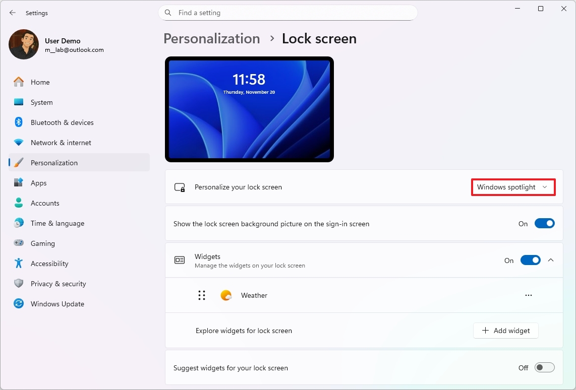 Copilot+ PC changes Lock screen spotlight