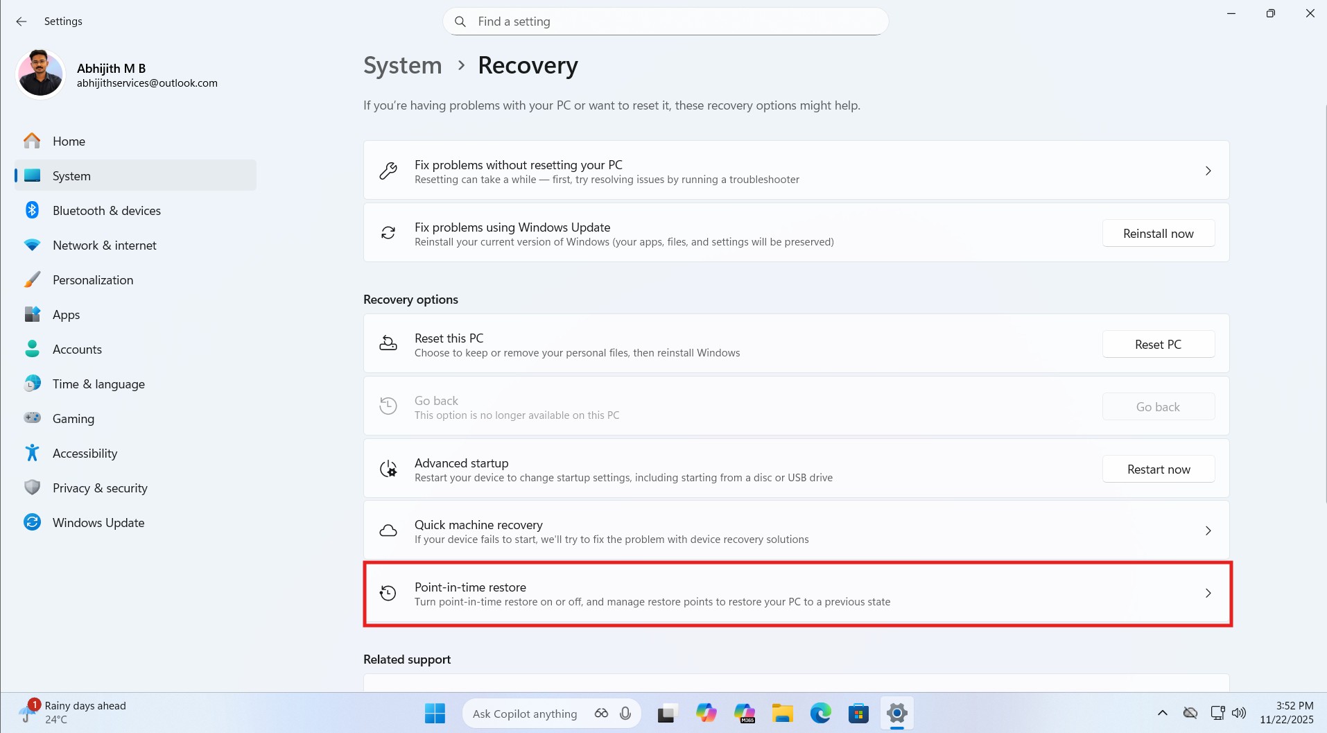 Изображение к статье: Windows 11 теперь умеет откатываться полностью: новое "Восстановление по точке во времени" – это реально круто! - Windows 11 на MSReview.net