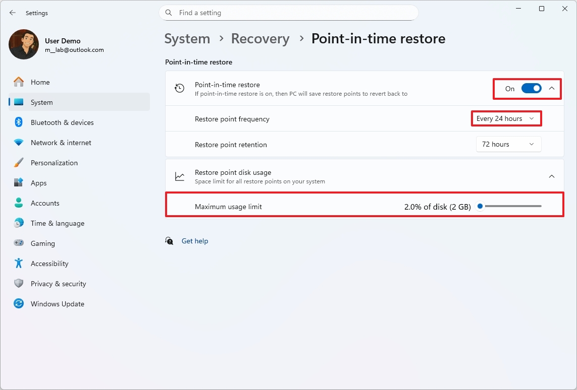 Point-in-time Restore