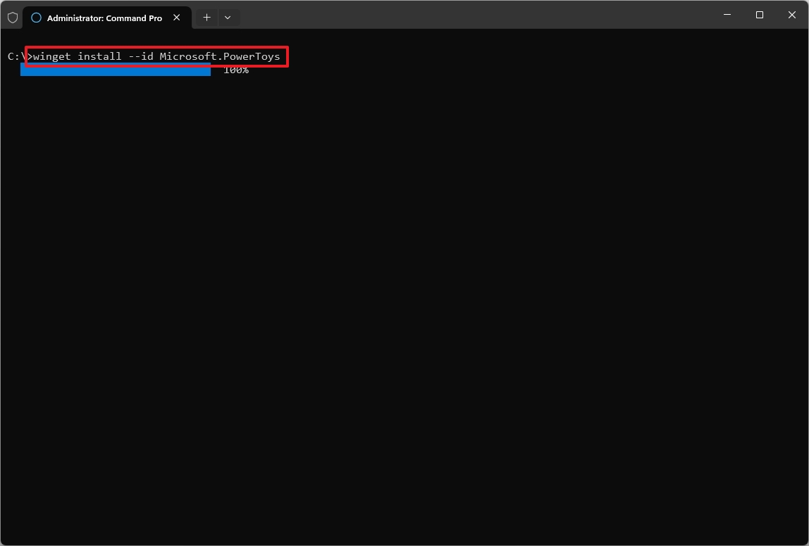PowerToys install with winget command