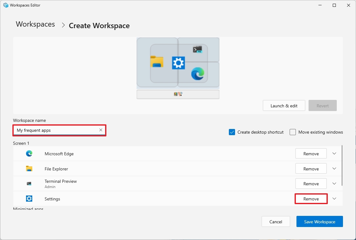 PowerToys customize workspace