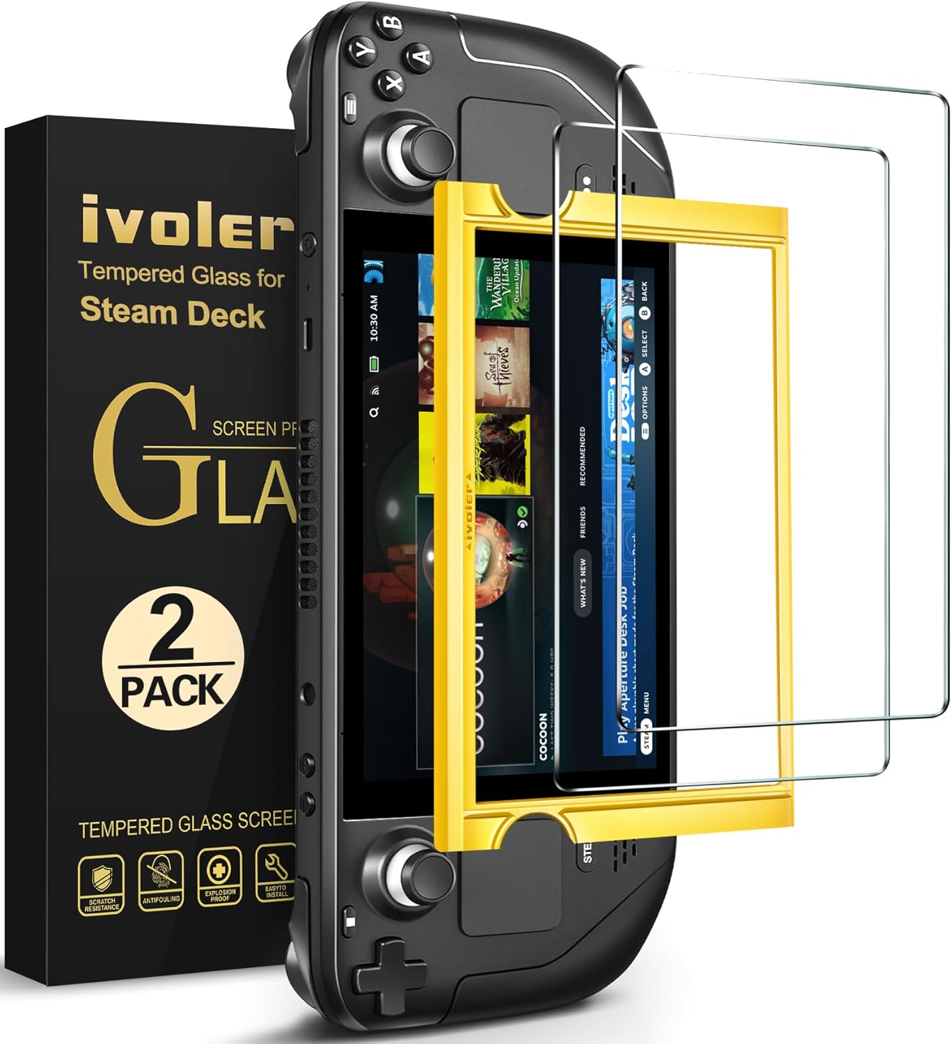 Ivoler Screen Protector for Steam Deck (Transparent)