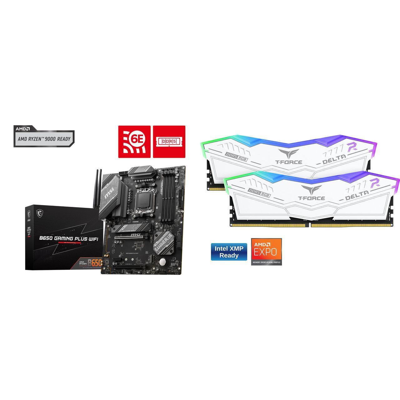 MSI B650 Gaming Plus WiFi и T-Force Delta 16GB DDR5 RAM bundle