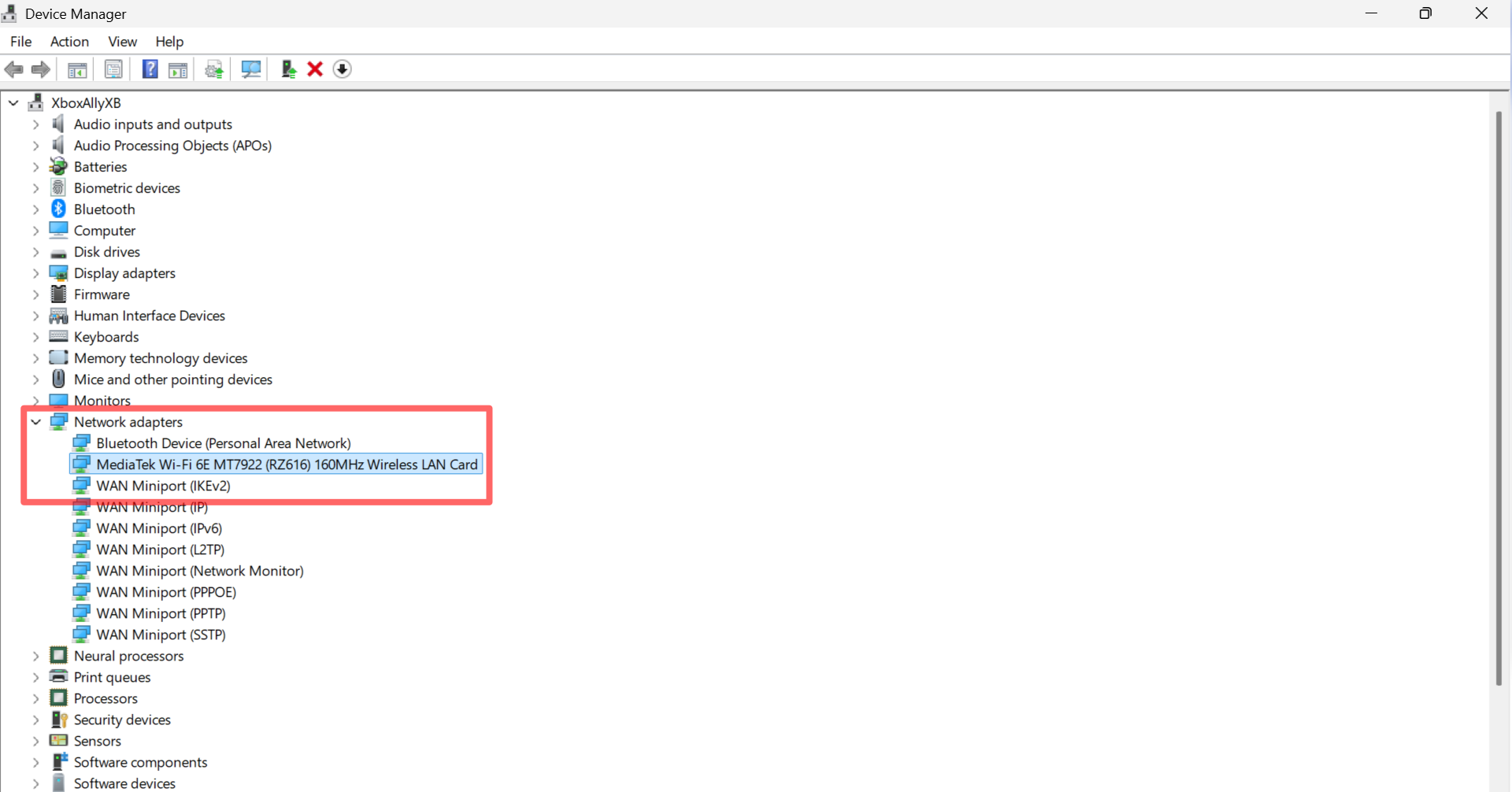 Обновление драйверов WLAN в Windows 11