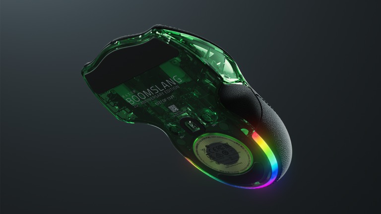 Image of the Razer Boomslang 20th Anniversary Edition wireless gaming mouse.