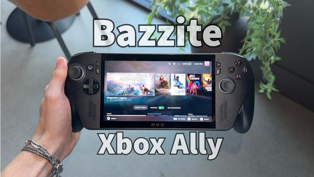 Xbox Ally X с запущенным Bazzite