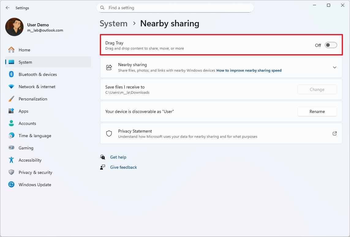 Drag Tray disable option