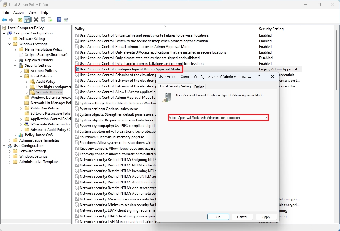 Enable Administrator Protection