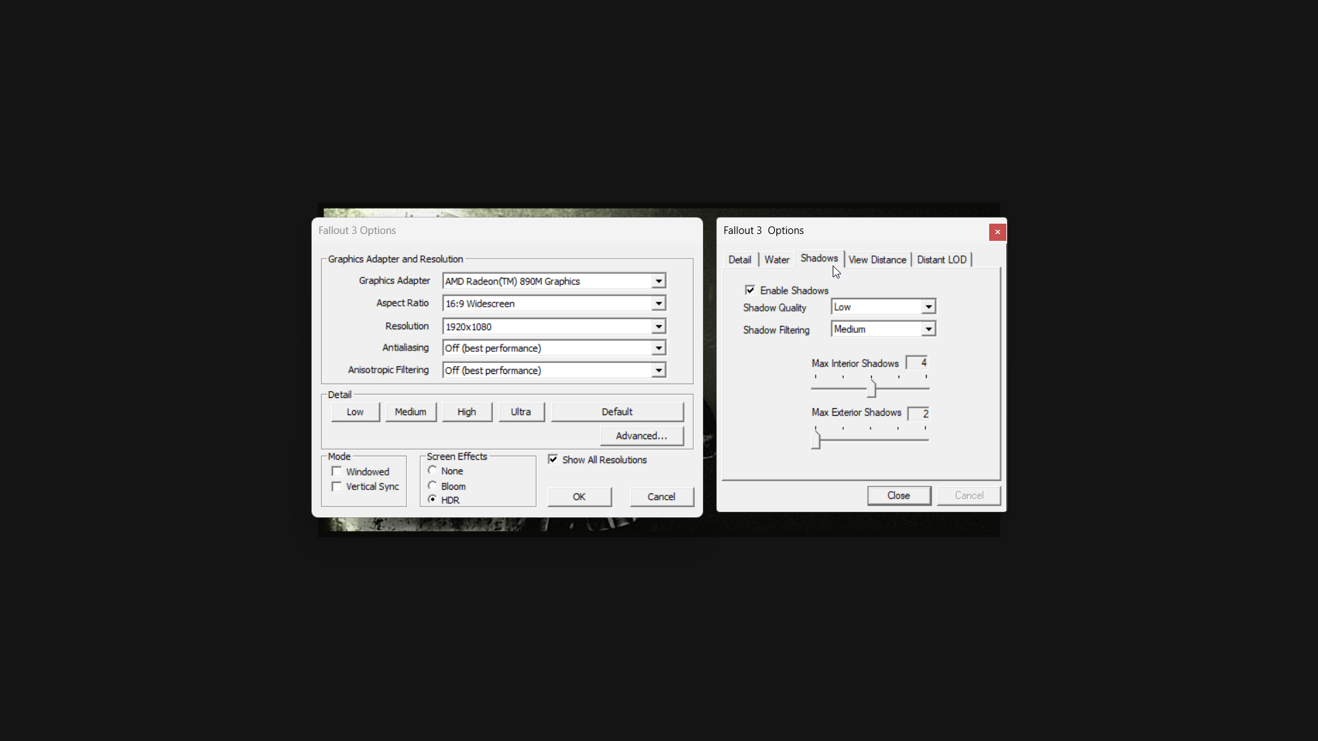 Fallout 3 настройки