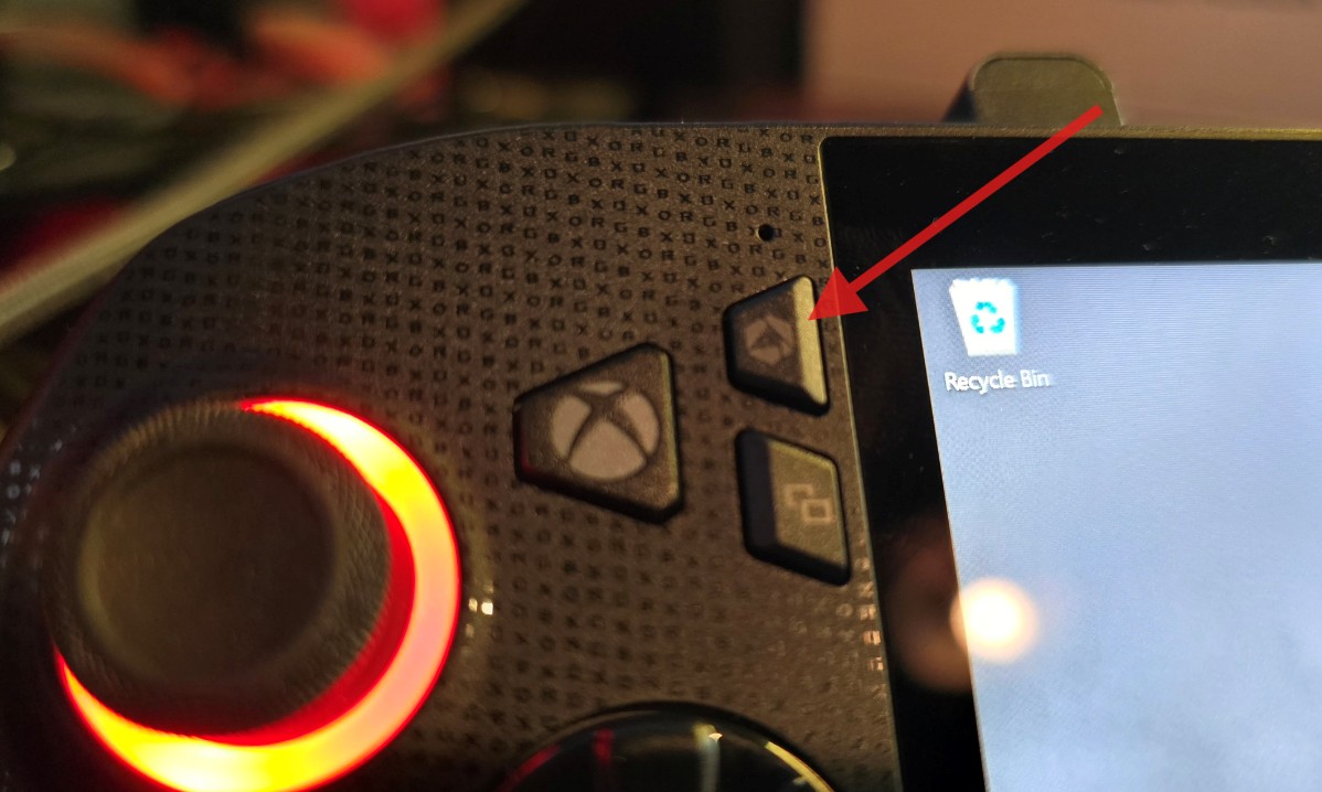 Armory Crate button on the Xbox Ally