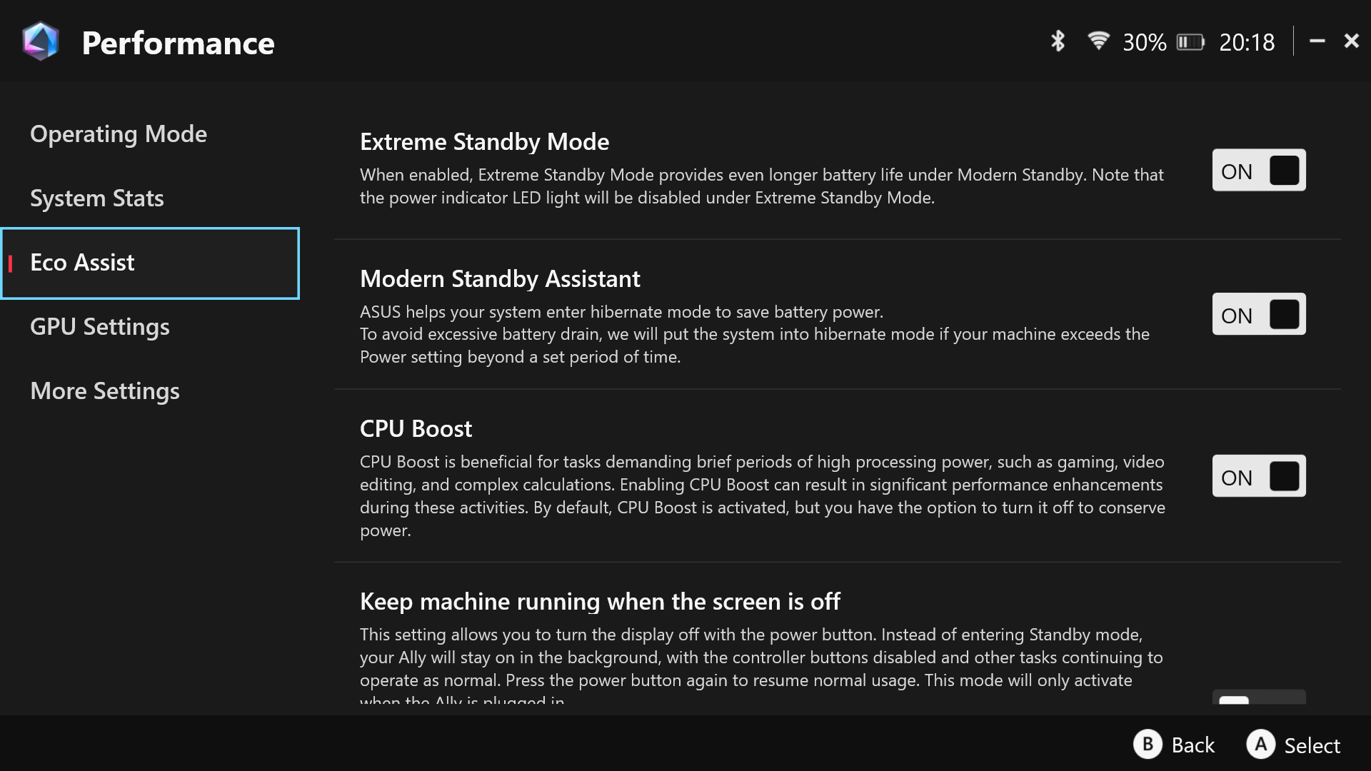 Disabling CPU Boost via Armory Crate