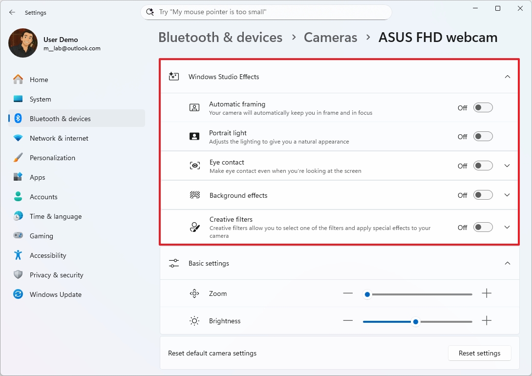 Windows Studio Effects