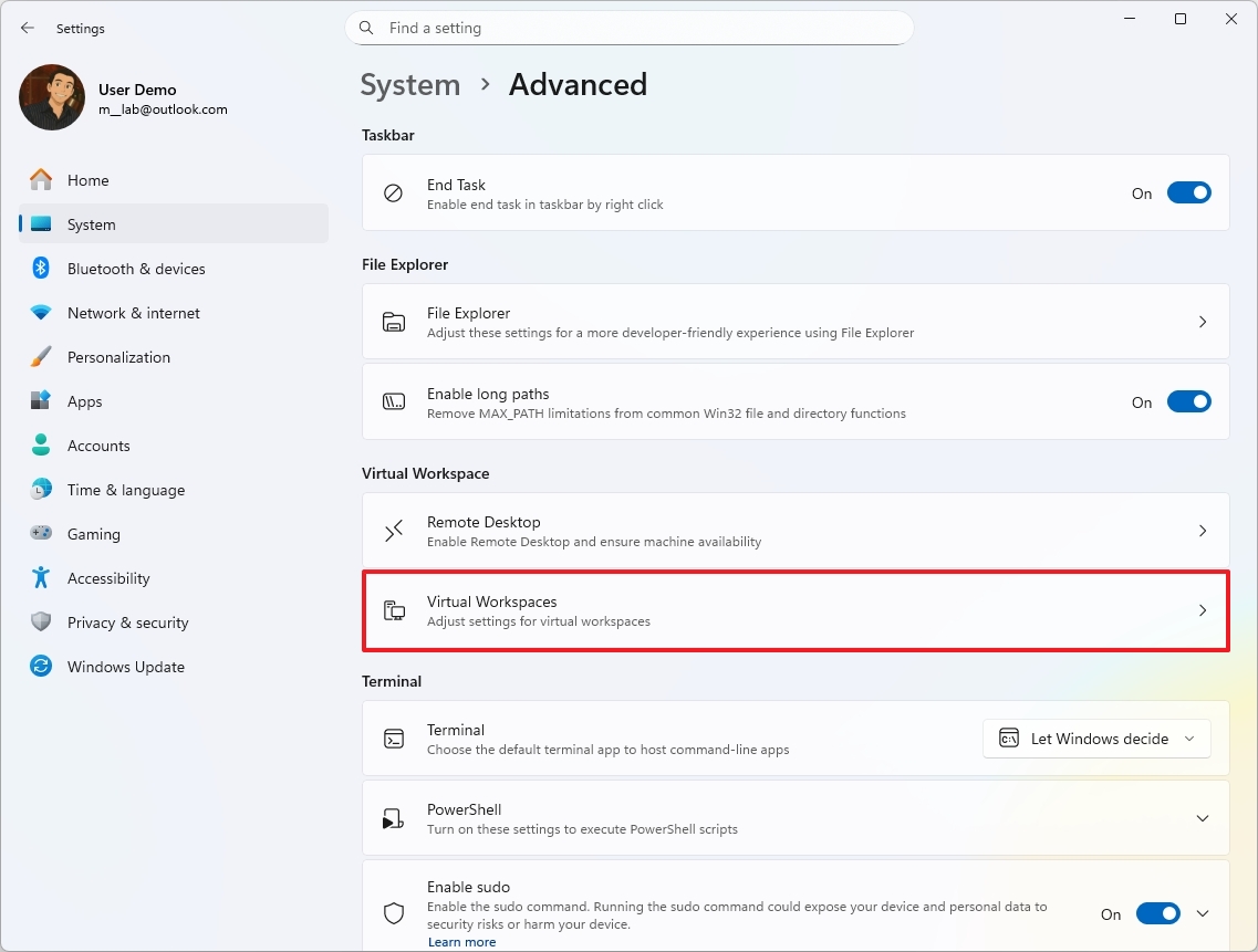 Windows 11 Virtual Workspaces