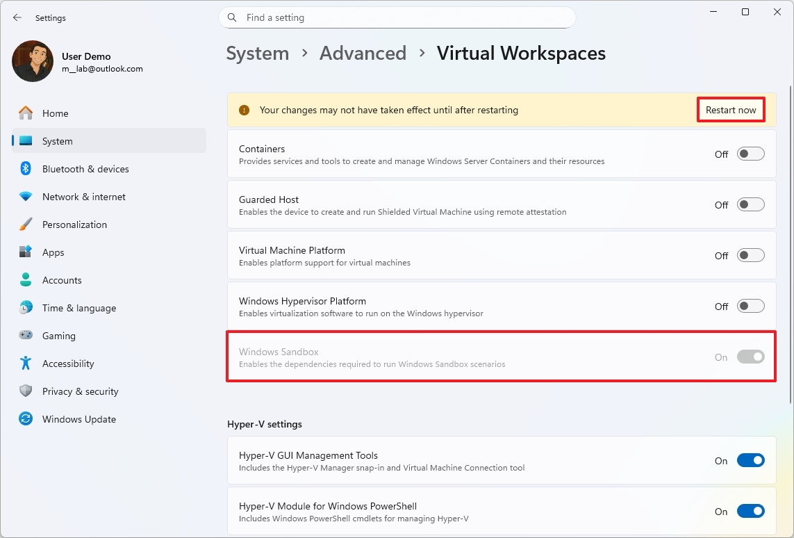 Virtual Workspaces enable features