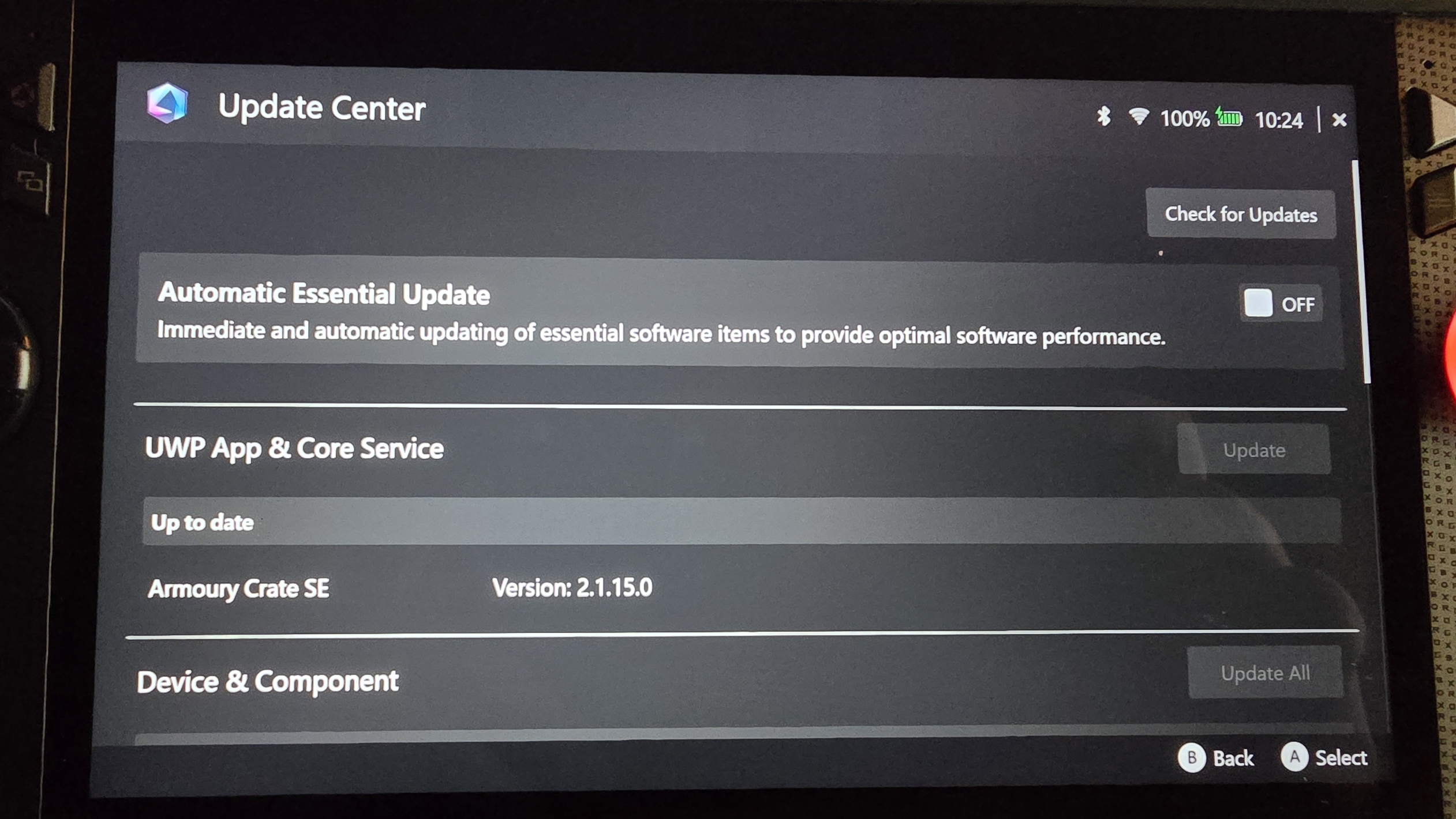Xbox Ally Armoury Crate updater