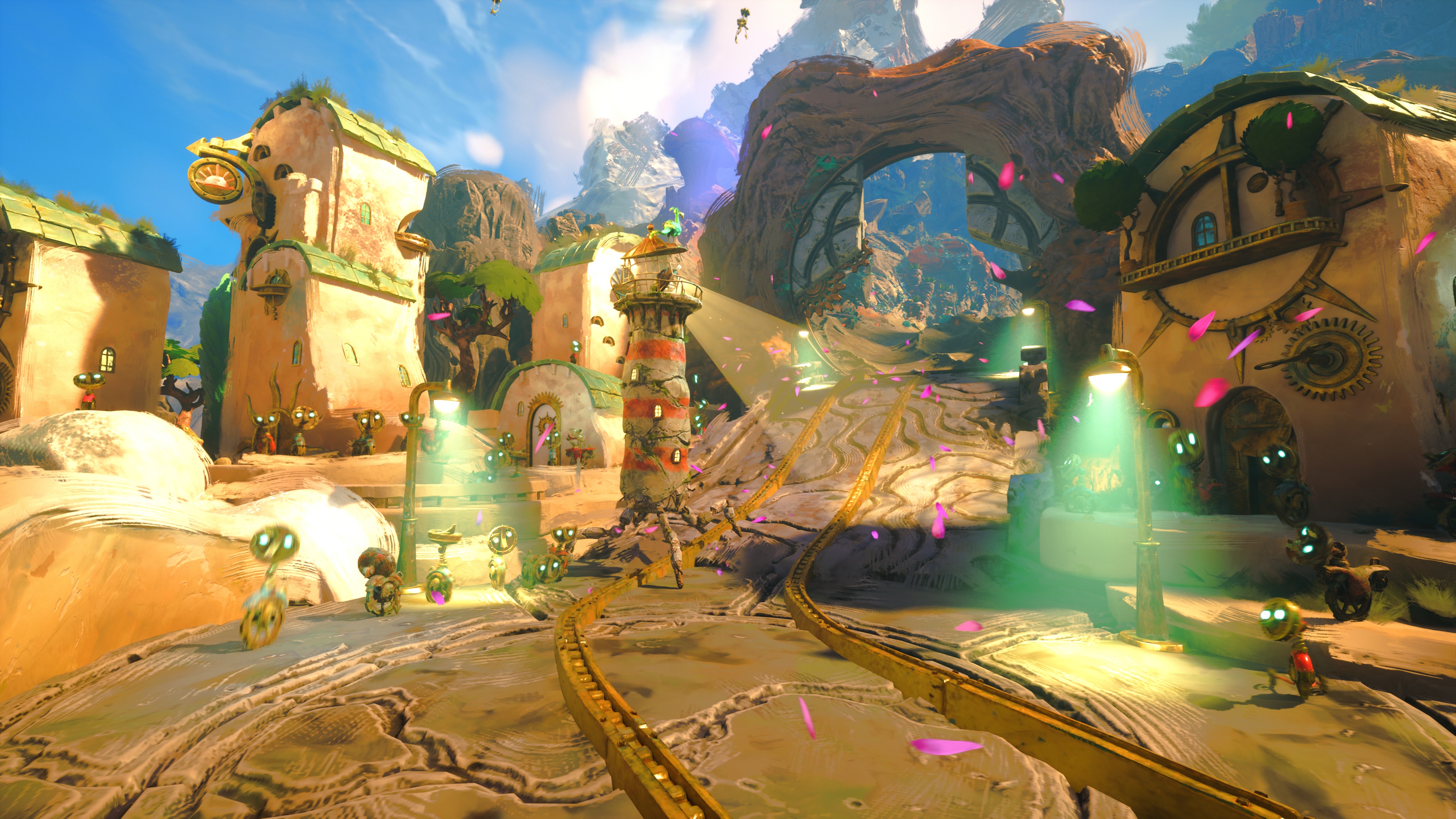 Маяк в Keeper смотрит на странных чувачков в городе