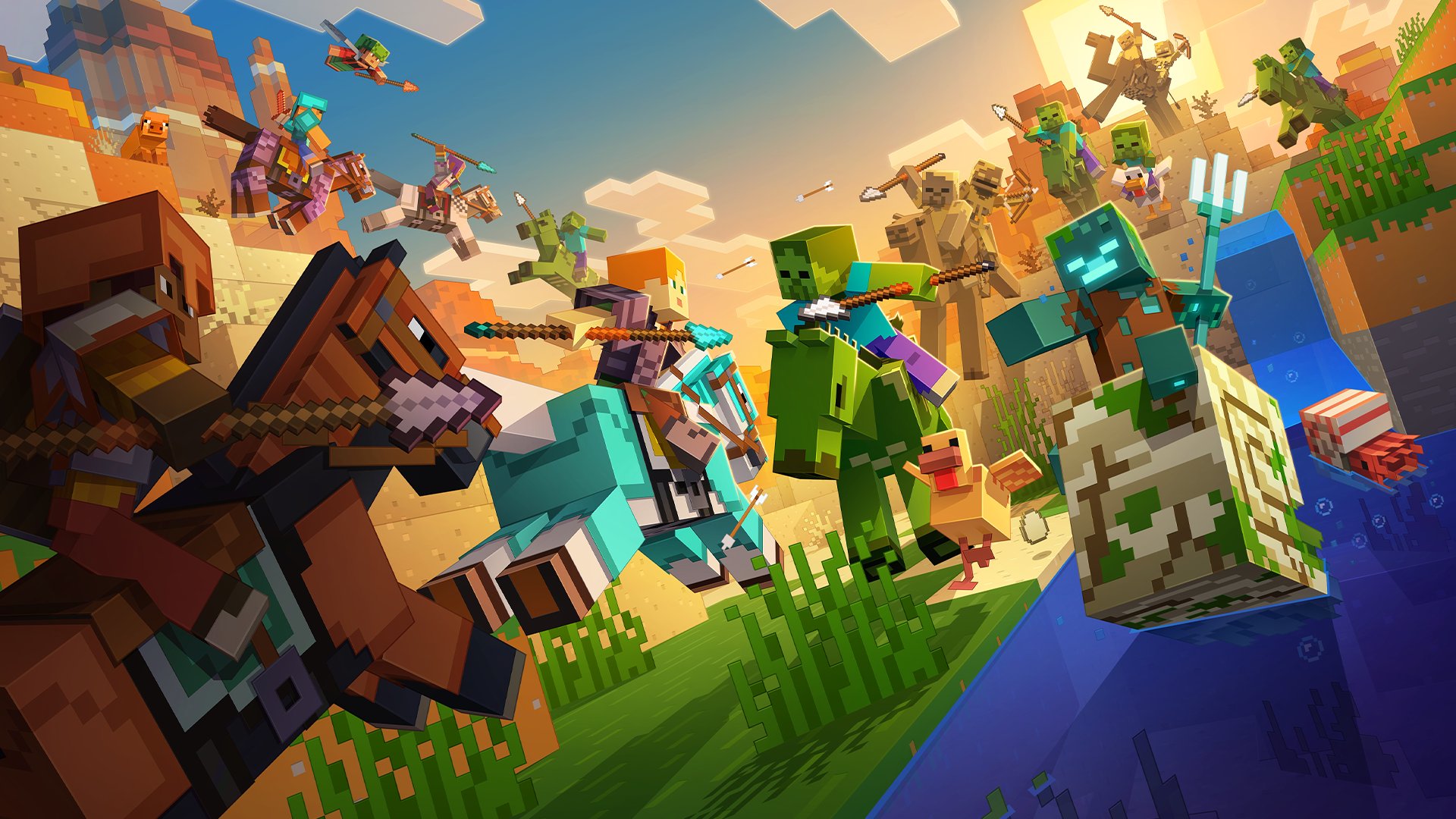 Cover art for Minecraft: Mounts of Mayhem.